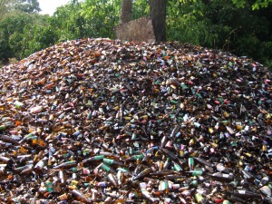 Plenty of bottles to choose from at the local recycling yard.