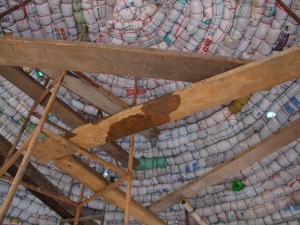 The last bags and bottles are in the roof of the Jungle Dome.