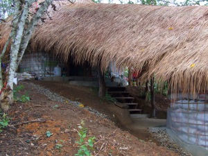 Covered walkway between the two ‘rooms’.